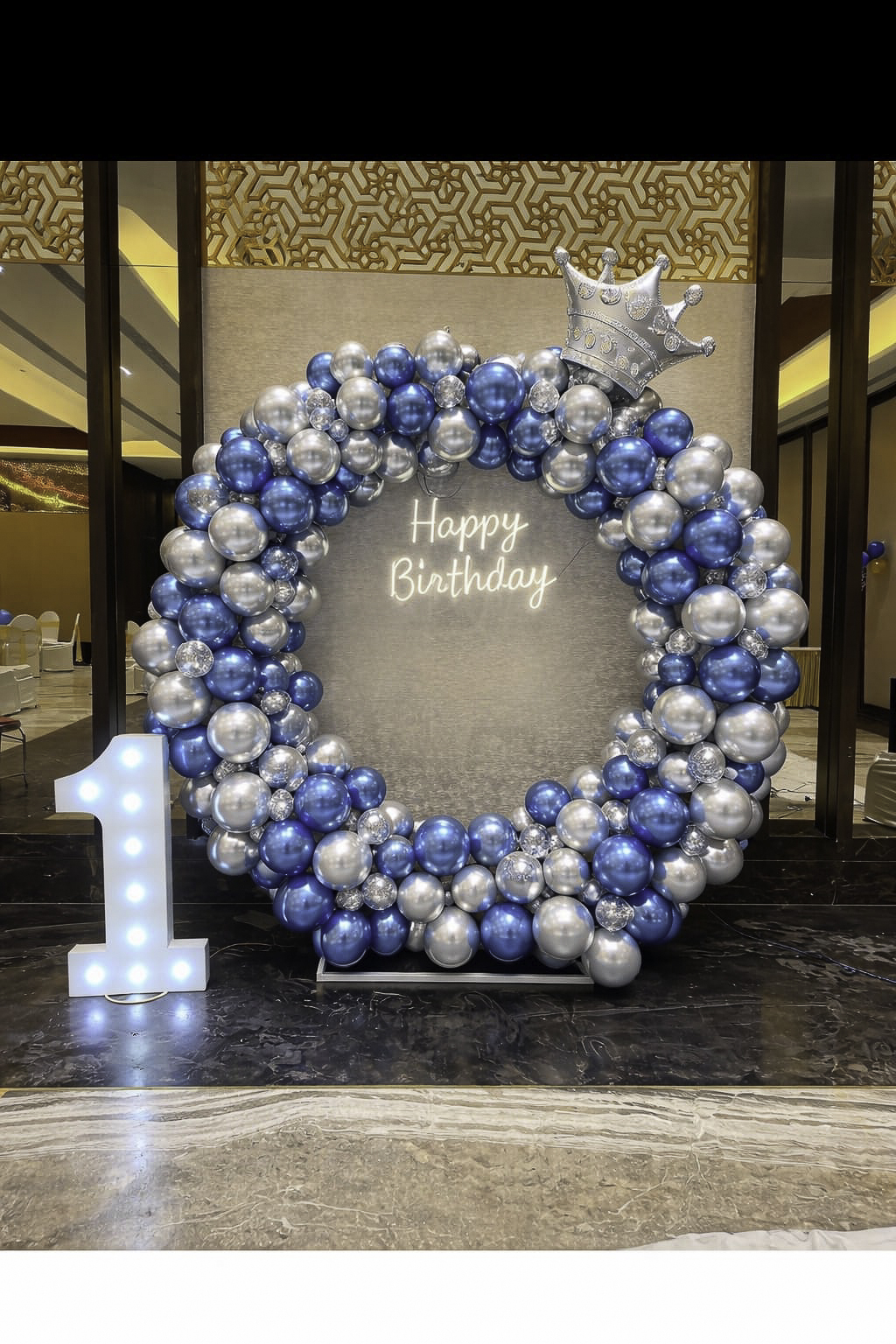 Birthday boy balloon decoration setup Noida