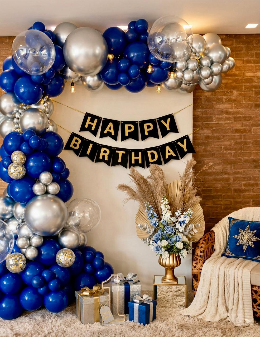 Royal Blue Chrome Birthday Setup