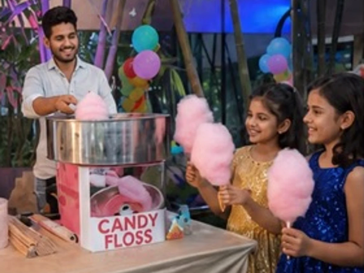 Cotton Candy Station managed party activity in Delhi NCR