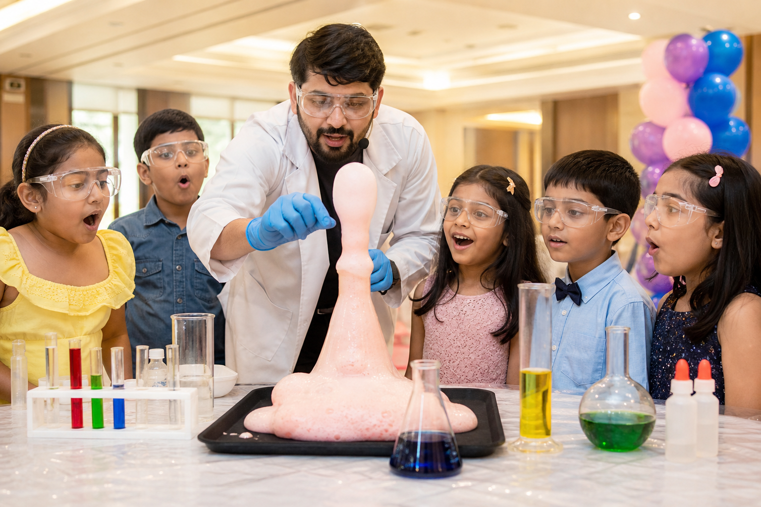 Interactive Kids Science Show managed party activity in Delhi NCR