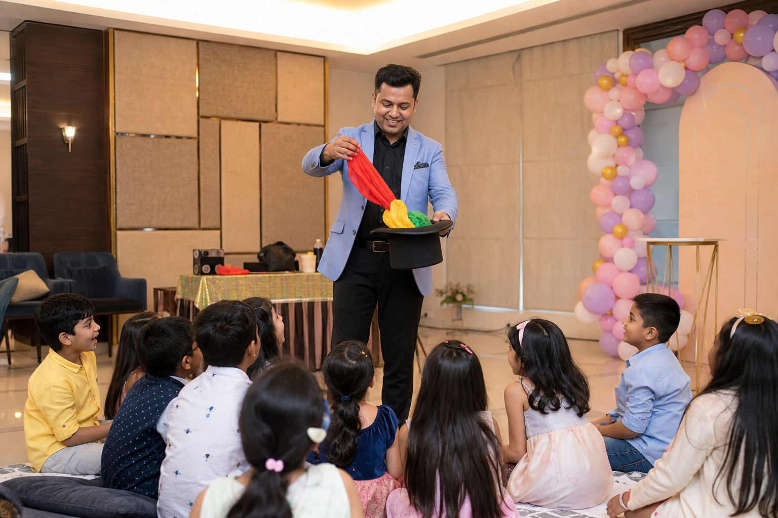 Interactive magic show for a children's celebration
