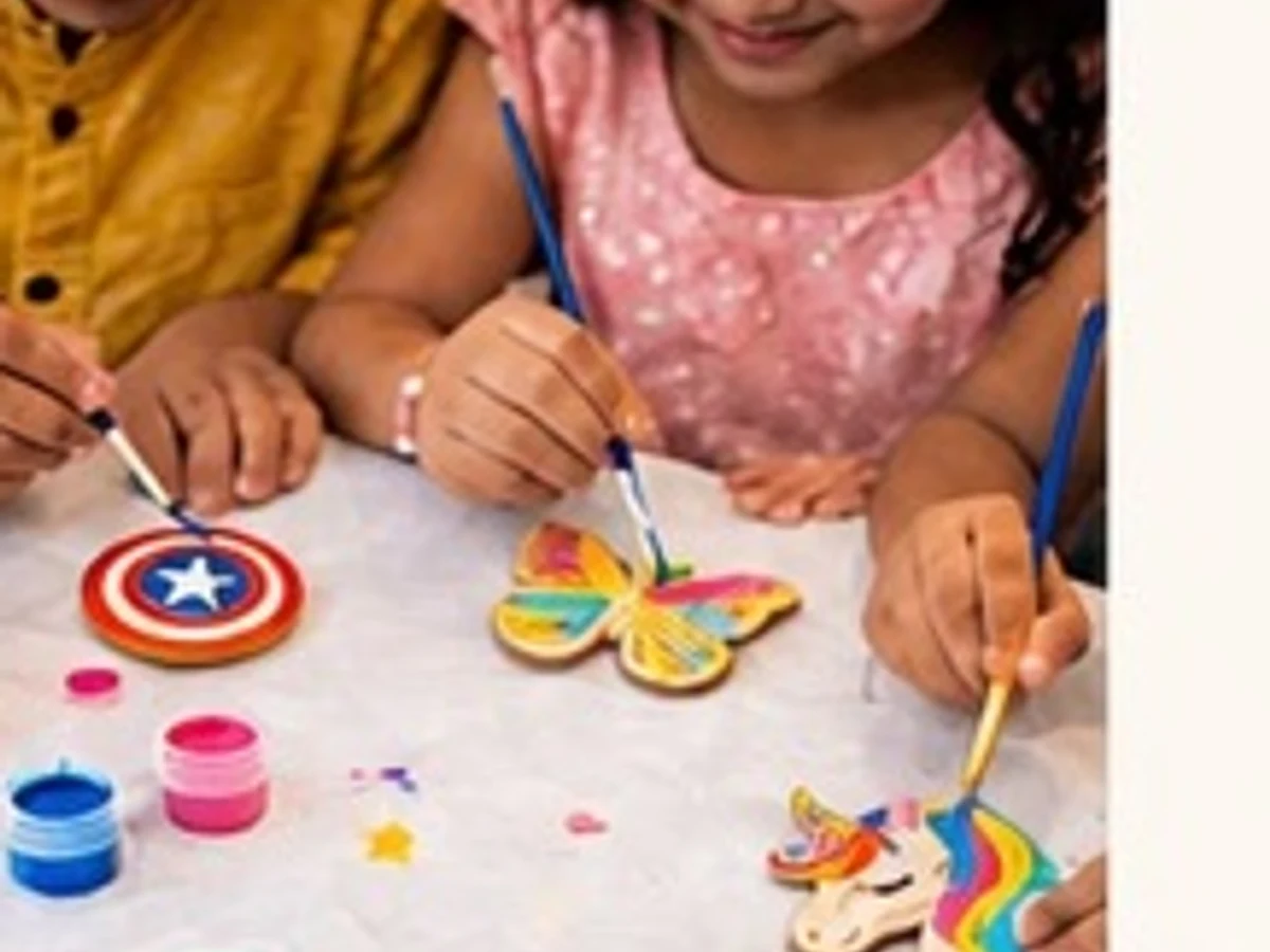 Mini Wooden Fridge Magnet Workshop managed party activity in Delhi NCR