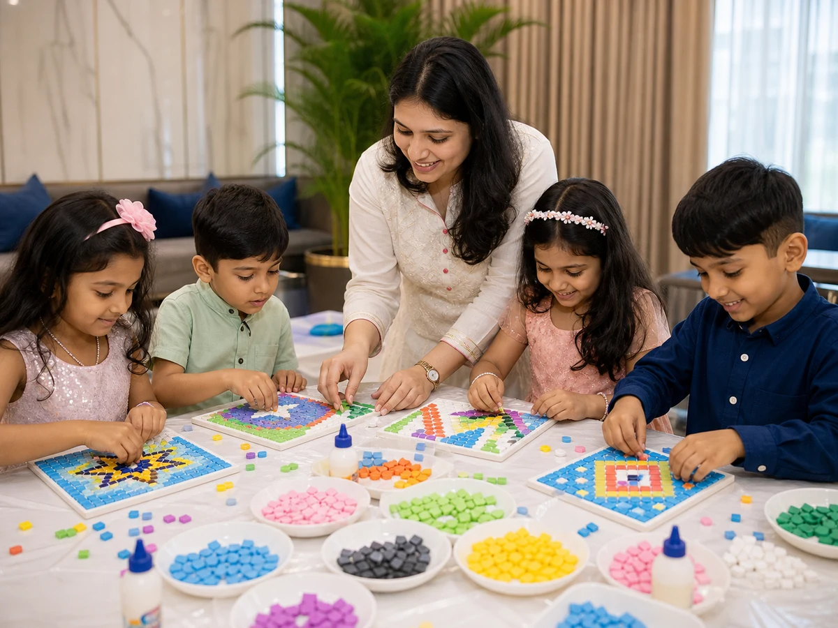 Mosaic Art Workshop managed party activity in Delhi NCR