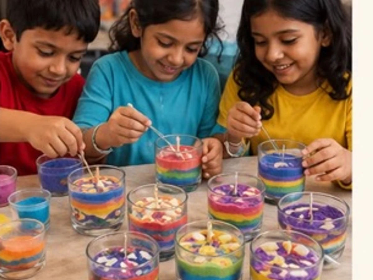 Sand Candle Making Workshop managed party activity in Delhi NCR