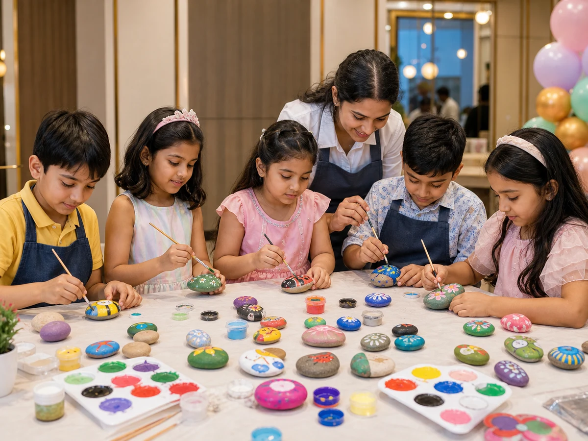 Stone Art Making Workshop managed party activity in Delhi NCR