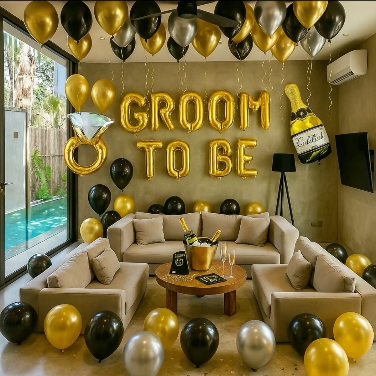 Black Gold Groom To Be Decor