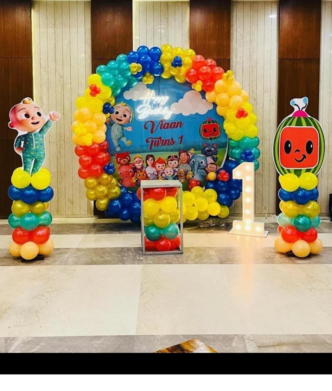 Cocomelon Rainbow First Birthday Stage