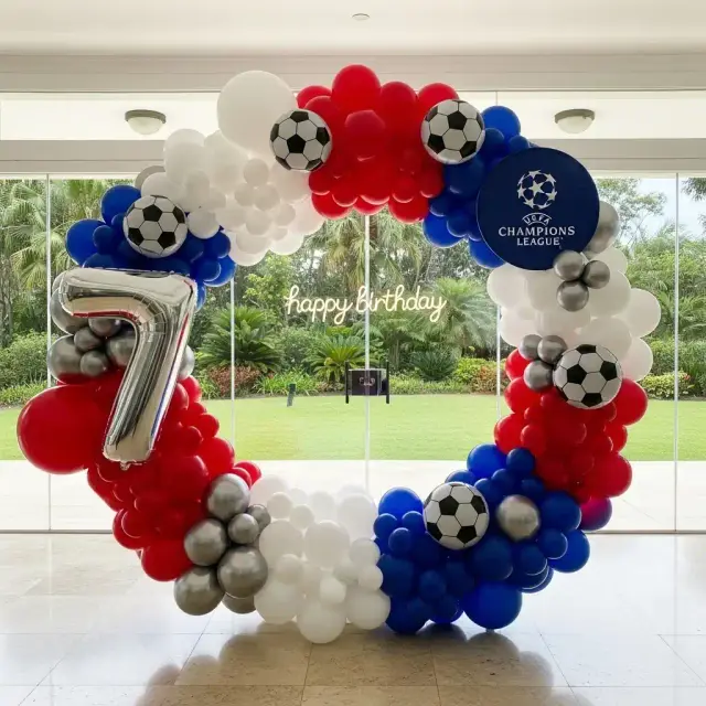 Football Fan Birthday Ring Setup