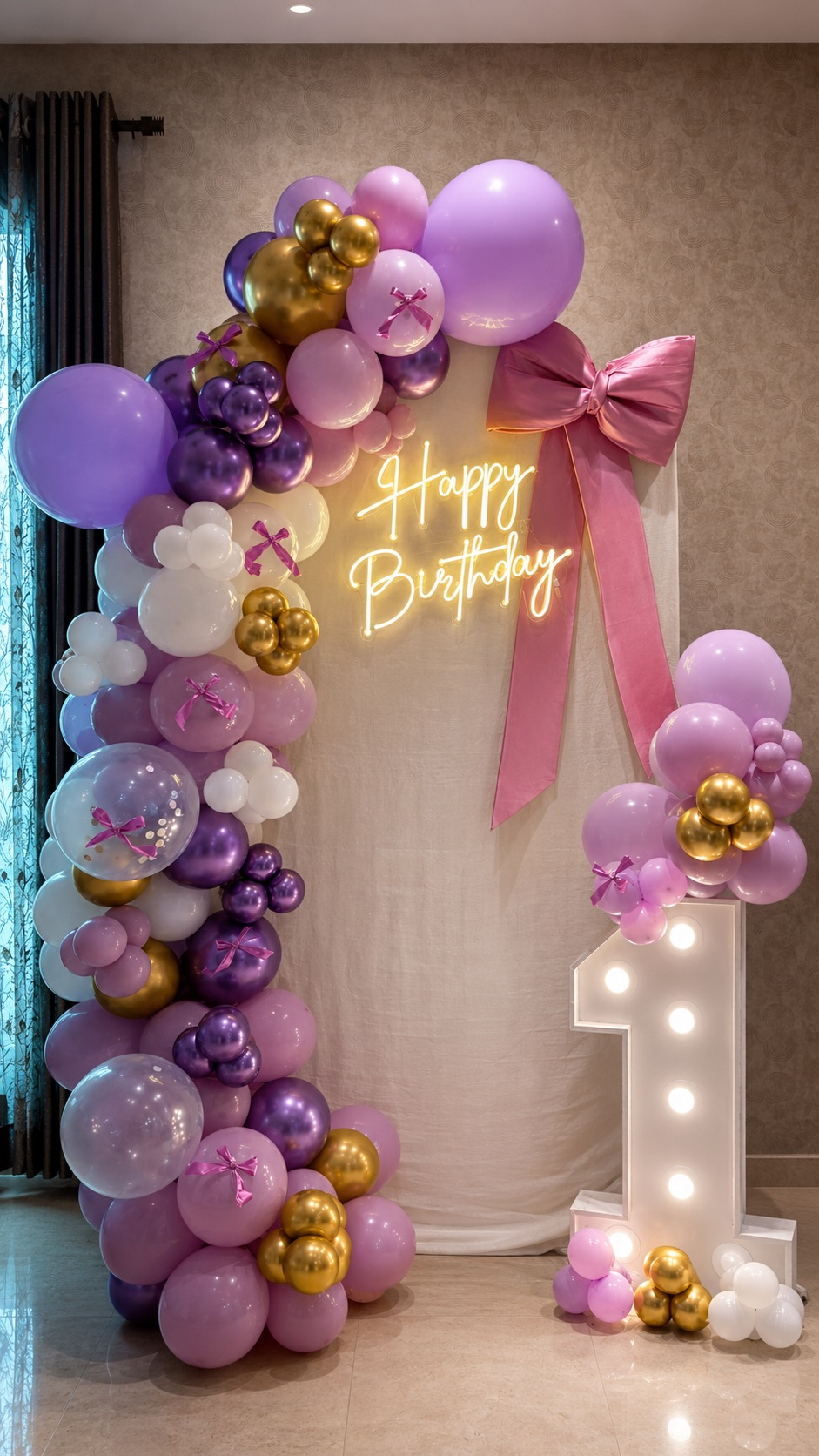 Lavender Bow First Birthday Luxe
