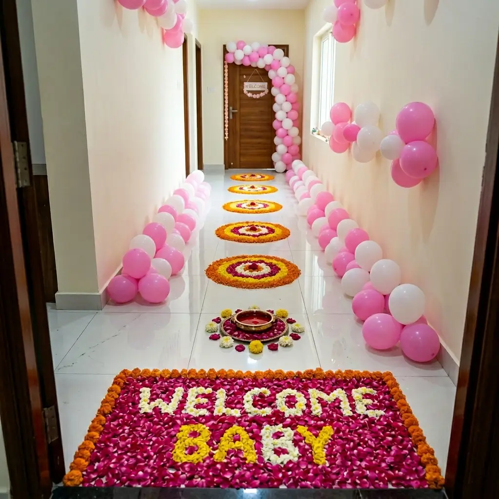 Pink Welcome Baby Corridor Surprise