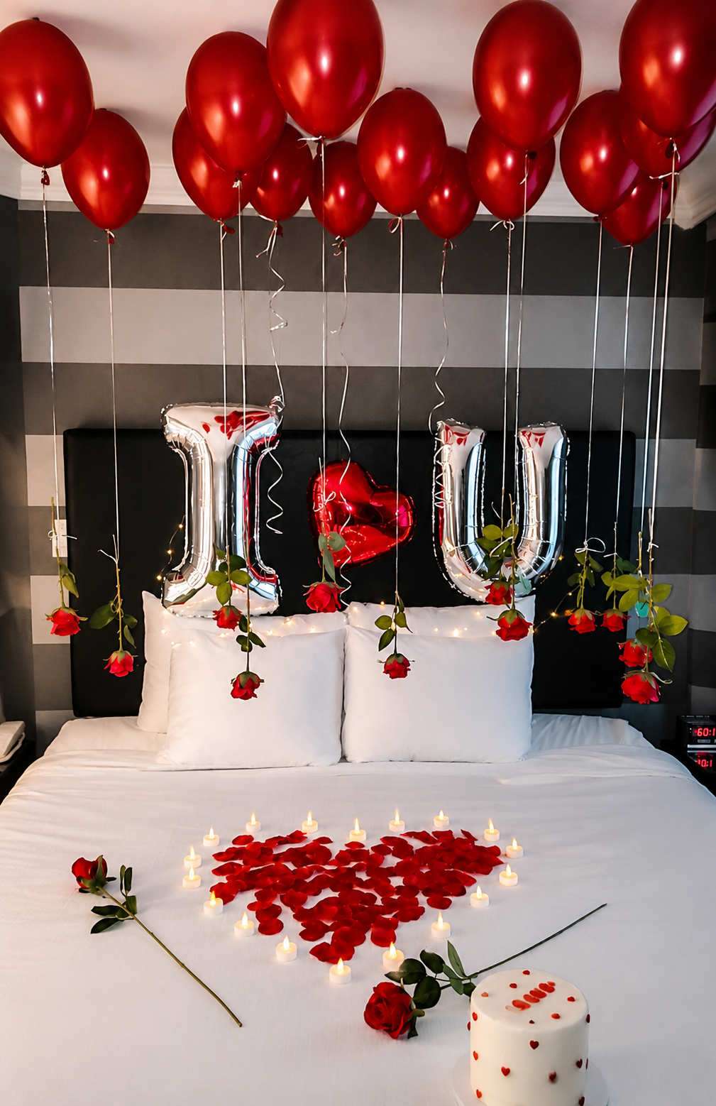 Romantic Love Room Decoration balloon decoration setup in Delhi NCR
