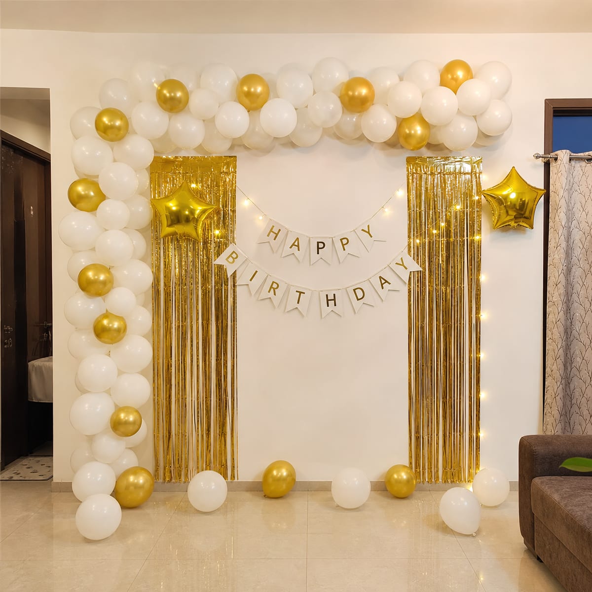 White & Gold Minimal Birthday